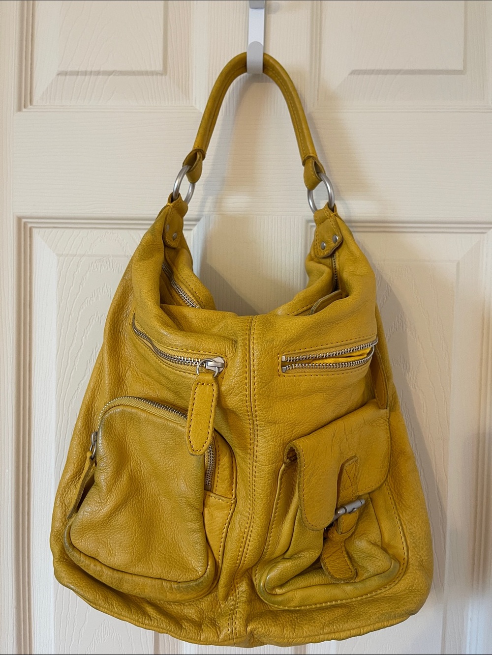 Liebeskind Mustard Yellow Leather Hobo Bag